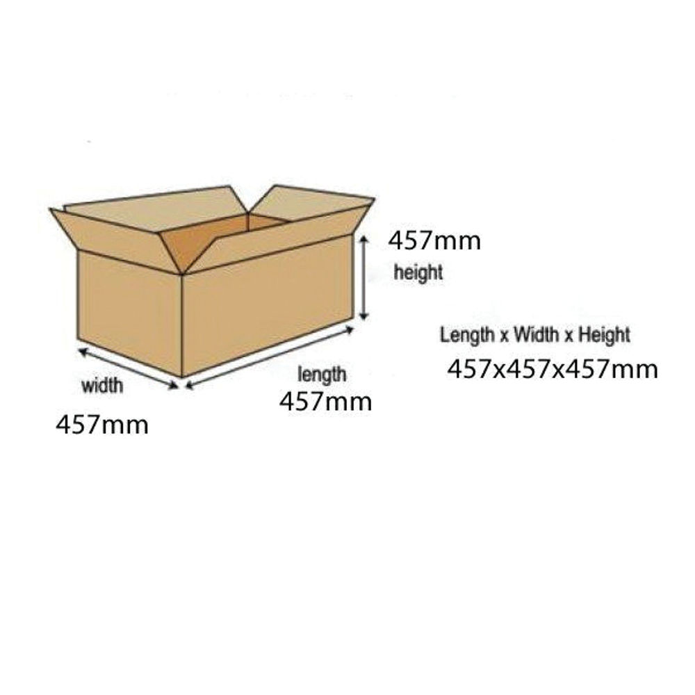 Double Wall 457x457x457mm Corrugated Cardboard Boxes (Pack of 15)