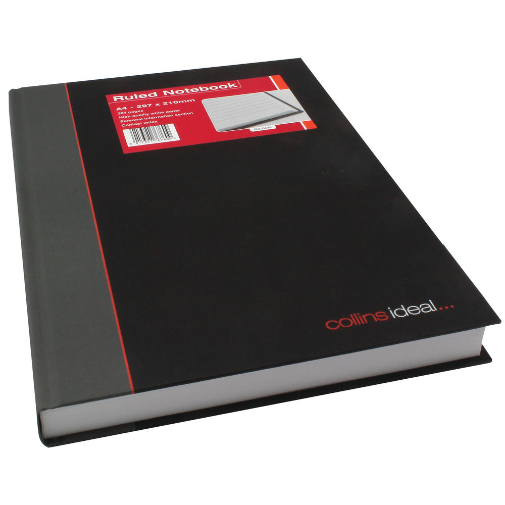Collins Ideal A4 Ruled Casebound Hardback Notebook - 6448