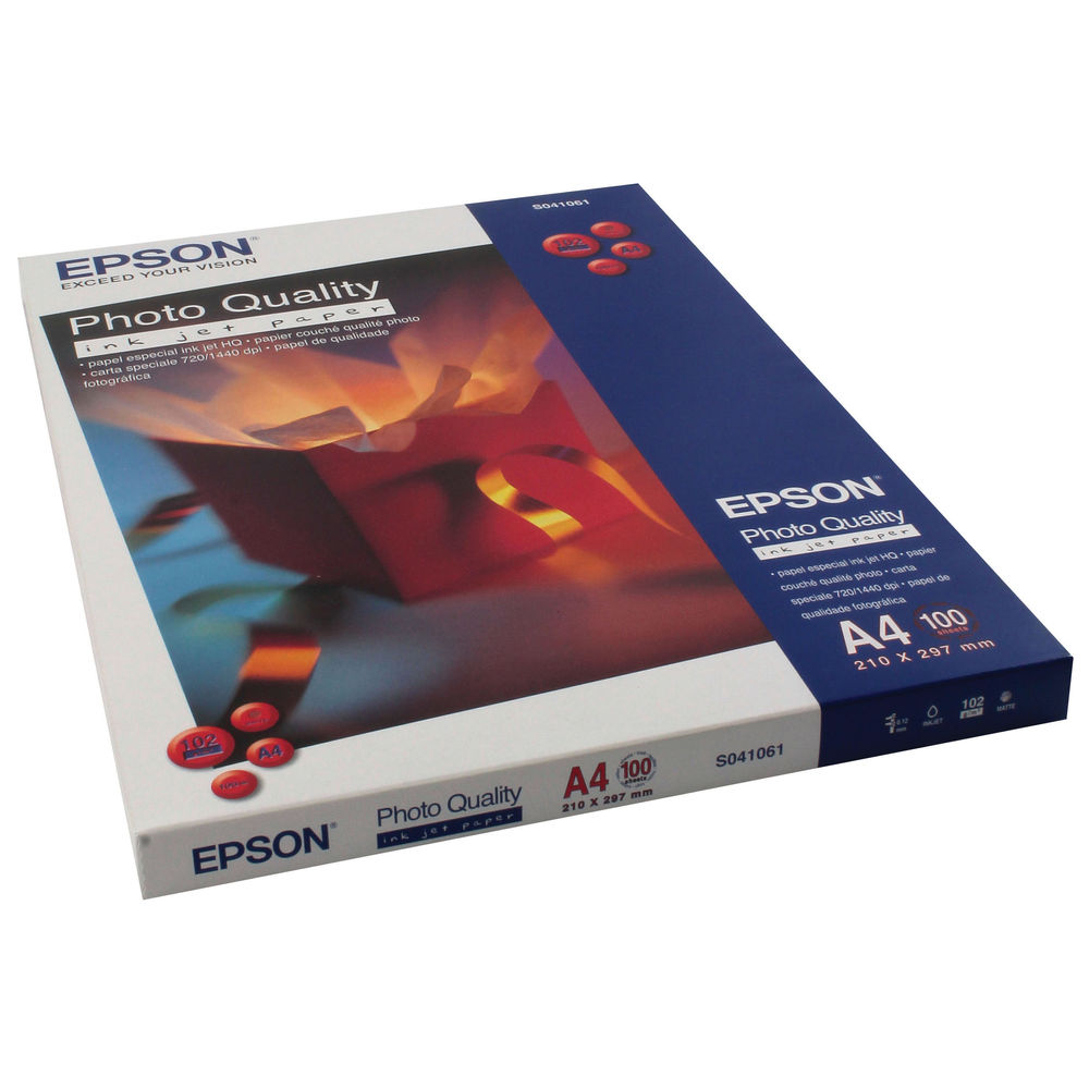 Epson White Photo A4 Inkjet Paper 102gsm 100 Pack C13s041061