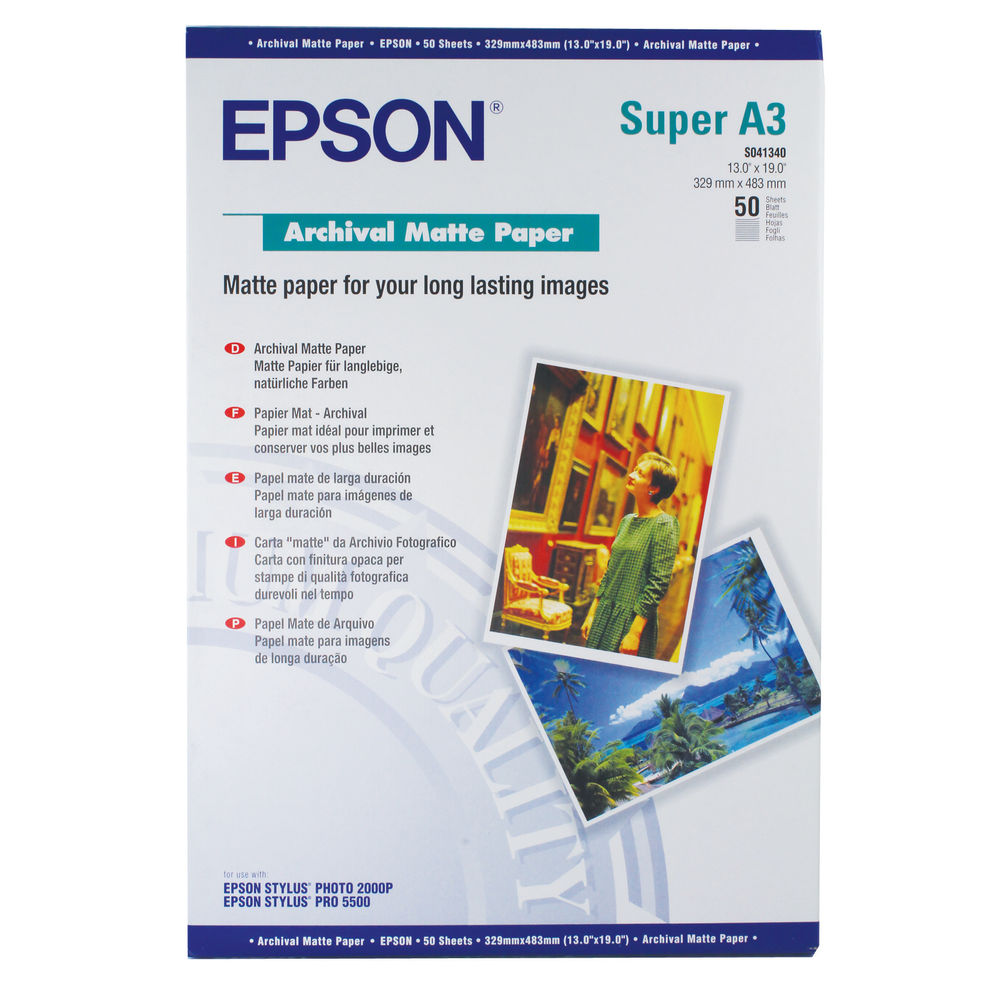 een experiment doen Supplement Thriller Epson A3 Plus Matte Archival Paper 192gsm (50 Pack) C13S041340