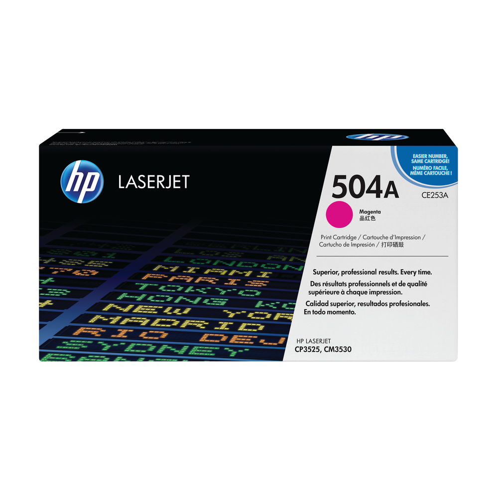 HP 504A Magenta Laserjet Toner Cartridge CE253A