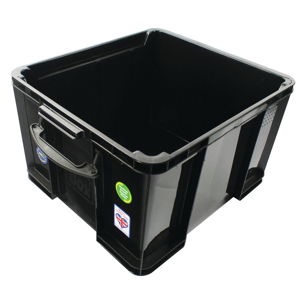 Really Useful 42L Recycled Plastic Storage Box Black 42Black R