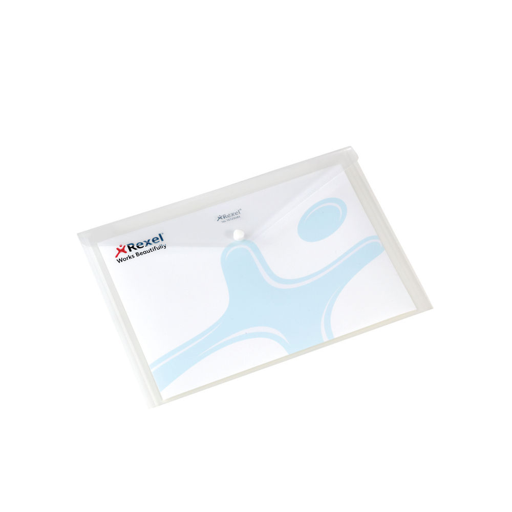 Rexel A4 White Transculent Popper Folder - Pack of 5 - 16129WH