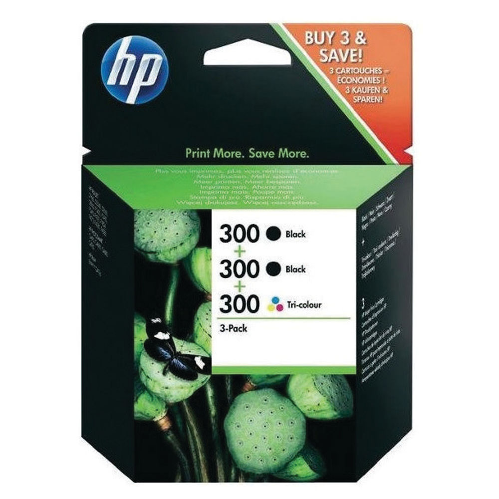 HP 300 Ink Cartridge 3 Pack, SD518AE Ink Combo Pack