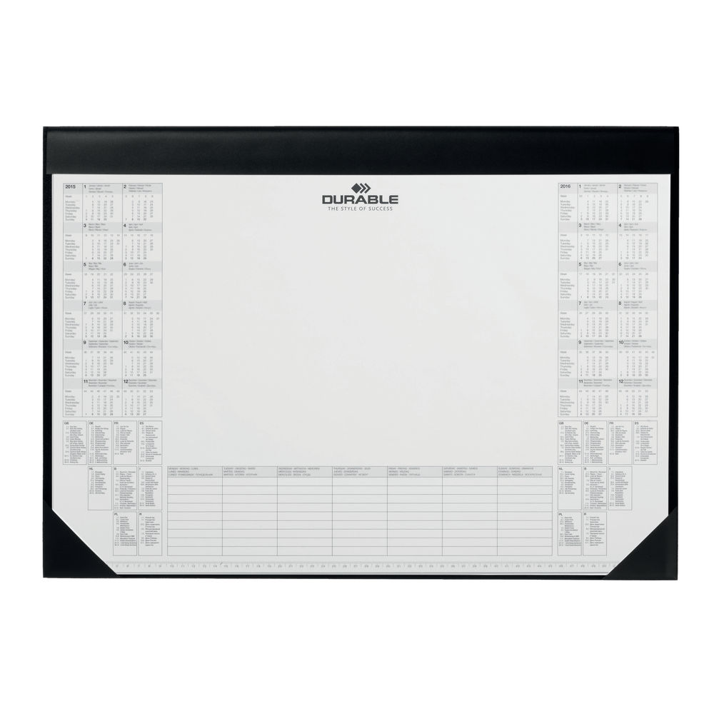 Durable Calendar Desk Mat Black 7291/01