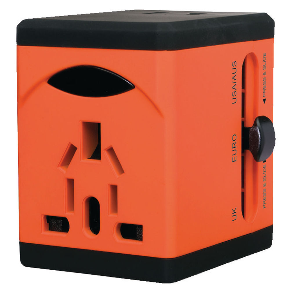 Swordfish VariPlug Orange USB Universal Travel Adaptor - 40253
