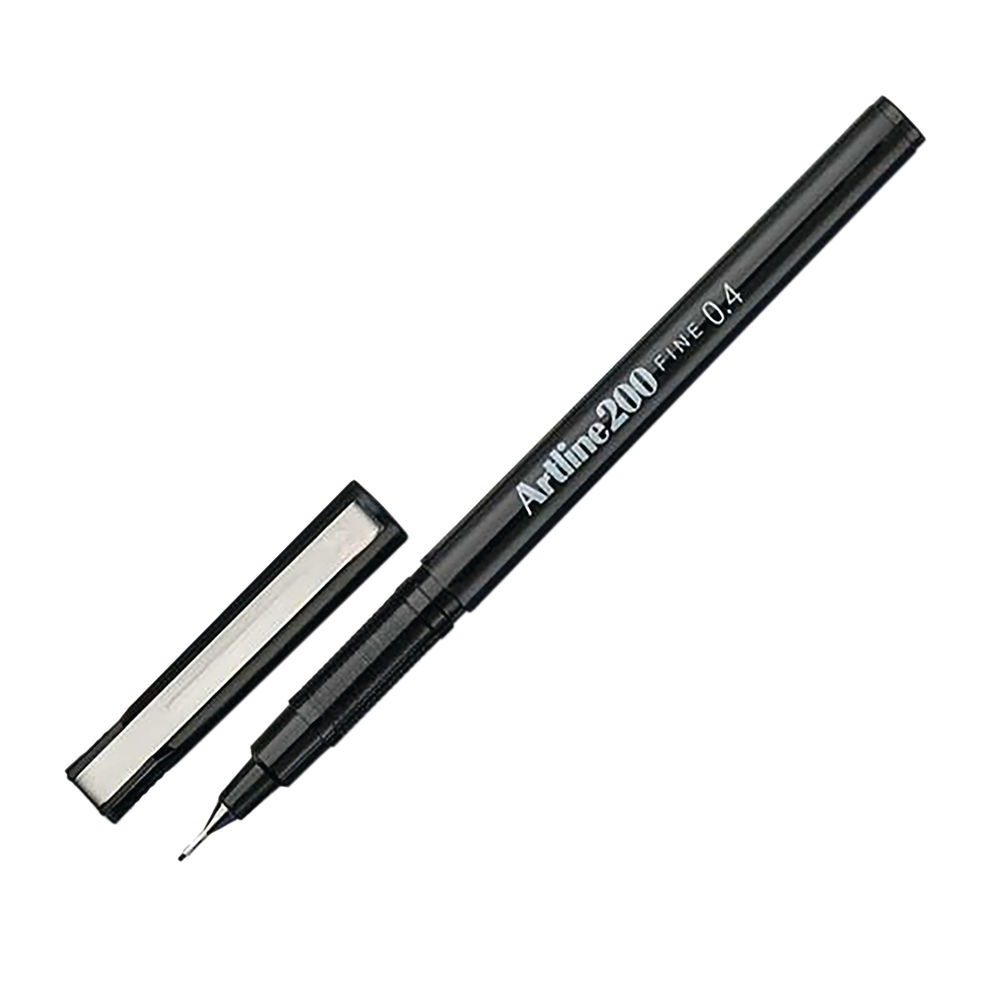 Artline 200 Black Fineliner Pen (Pack of 12)