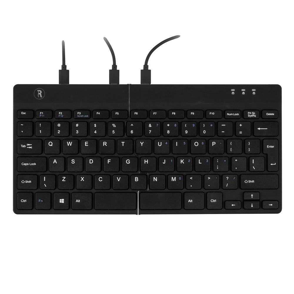 R-GO Black Wired Split Ergonomic Keyboard