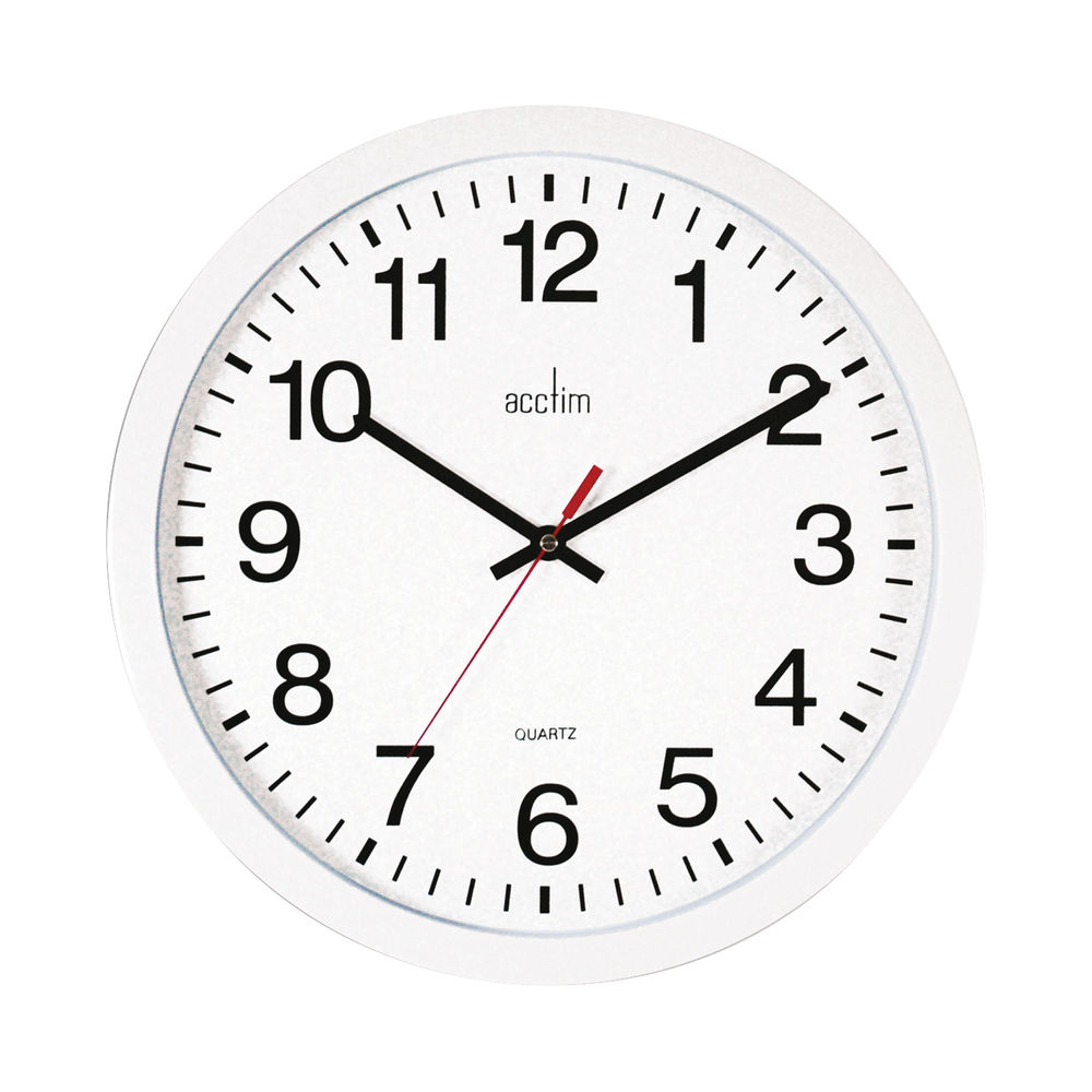 Acctim Controller Silent Sweep Wall Clock 368mm White 93/704