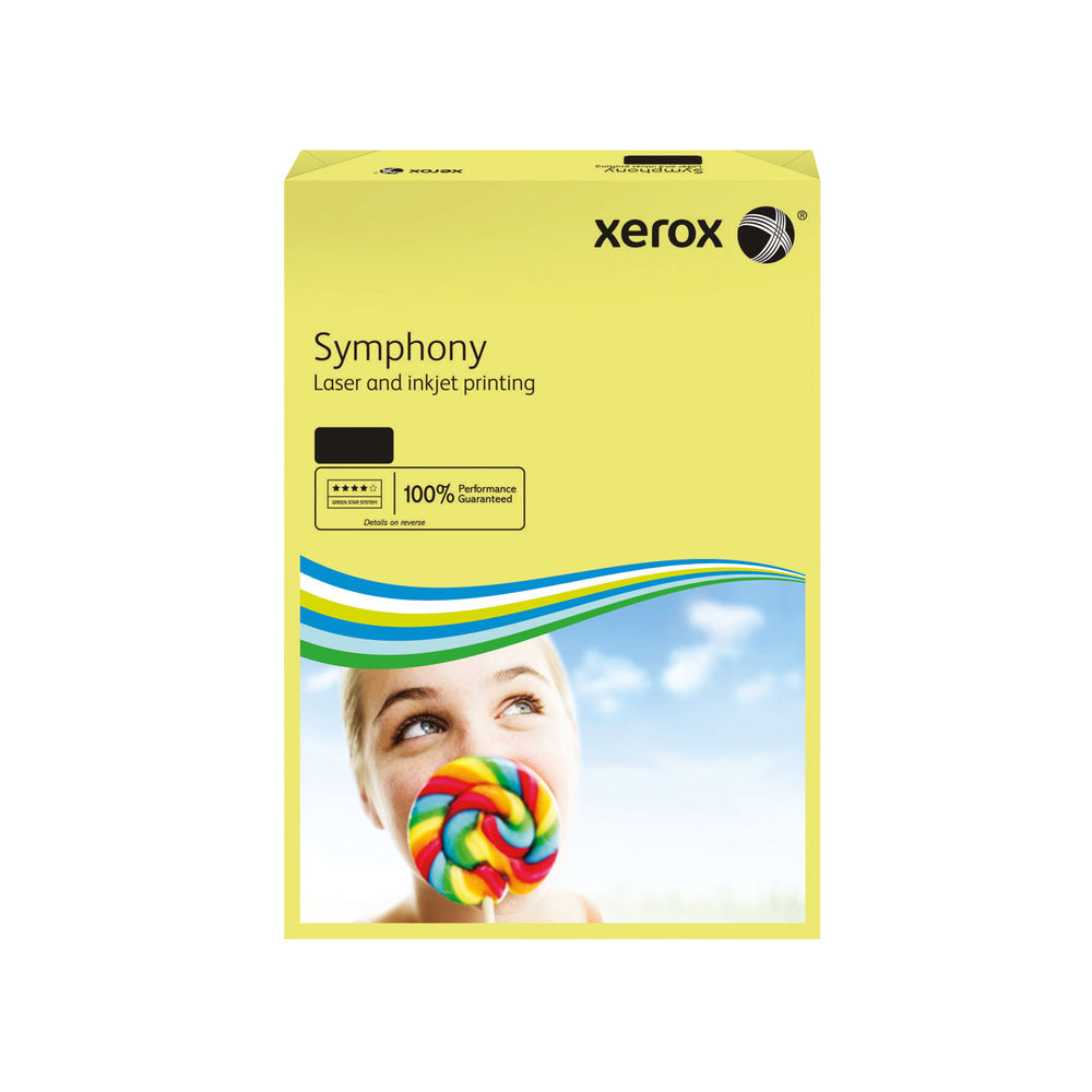 Xerox Symphony Pastel Tints Yellow Ream A4 Paper 80gsm 003R93975 (Pack of 500) 003R93975