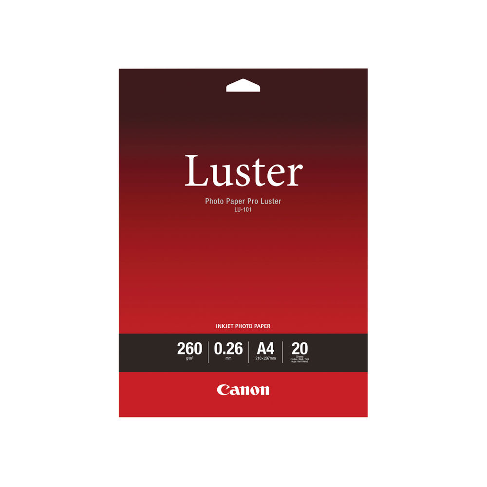 Canon A4 Pro Luster Photo Paper 260gsm (Pack of 20) 6211B006