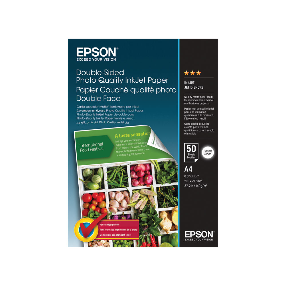 Epson Double-sided Photo Quality Inkjet Paper A4 50 Sheets C13S400059