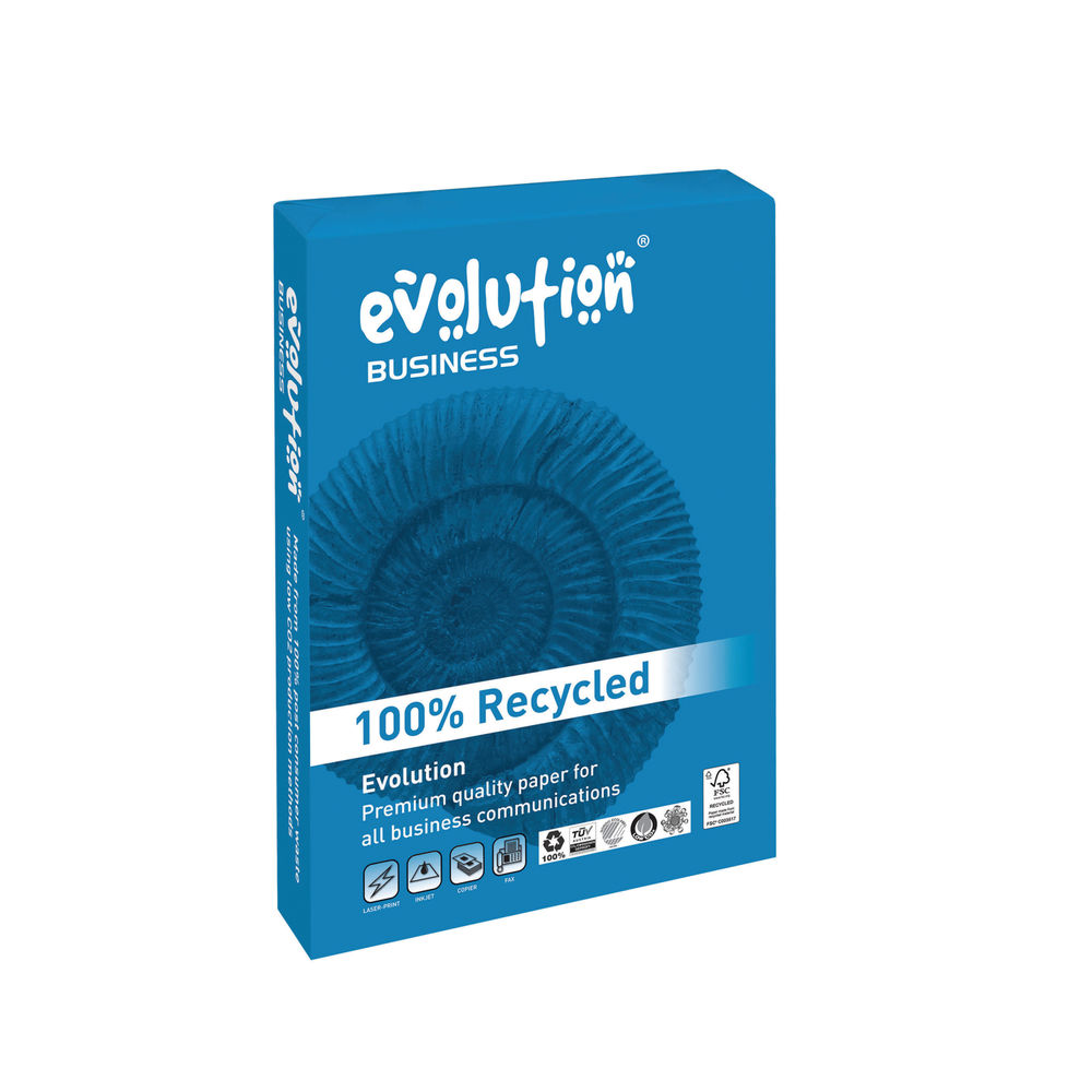 Evolution A4 White Business Recycled Paper 100gsm (Pack of 500)