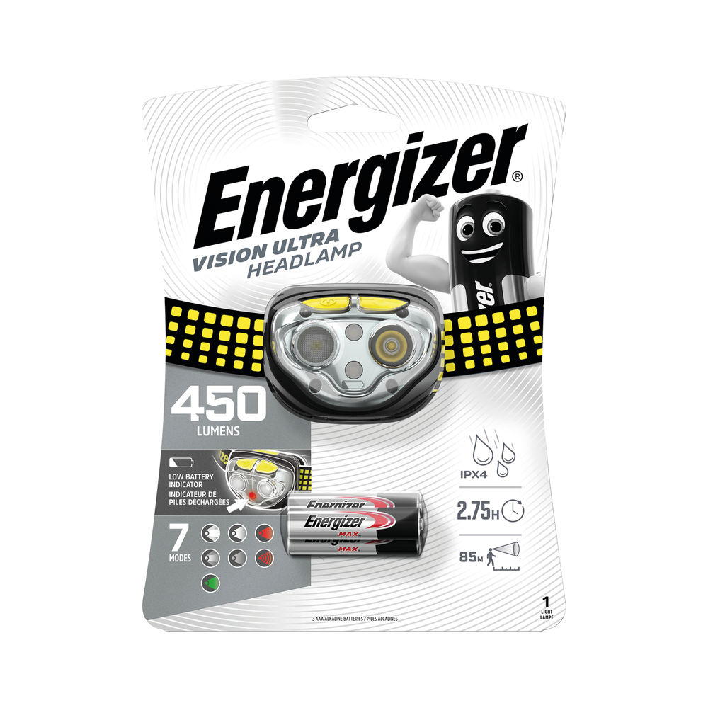 Energizer Vision Ultra HD Headlight 2 hours 45 minutes Run Time 3xAAA E301371802