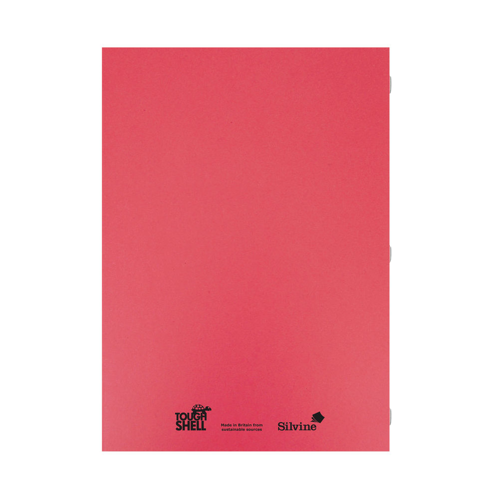 Silvine Tough Shell Exercise Book Ruled A4 Red (Pack of 25)