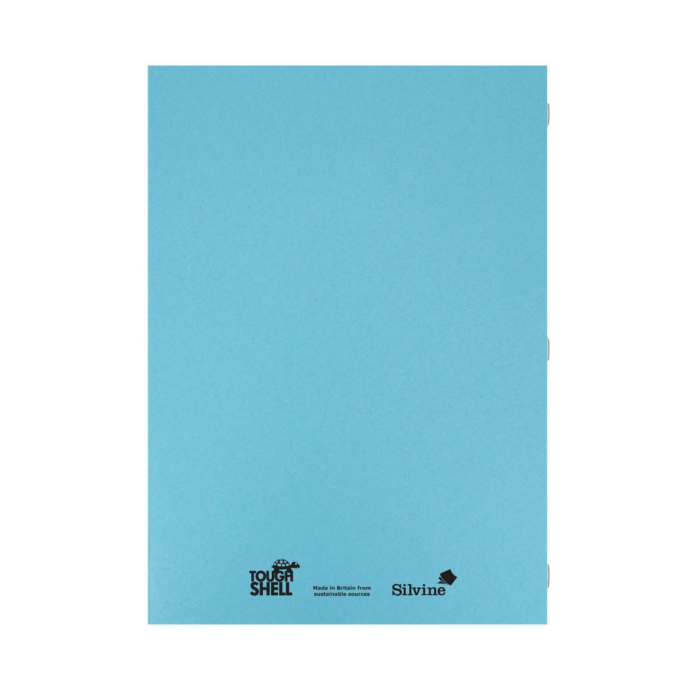 Silvine Tough Shell Exercise Book Ruled A4 Blue (Pack of 25)