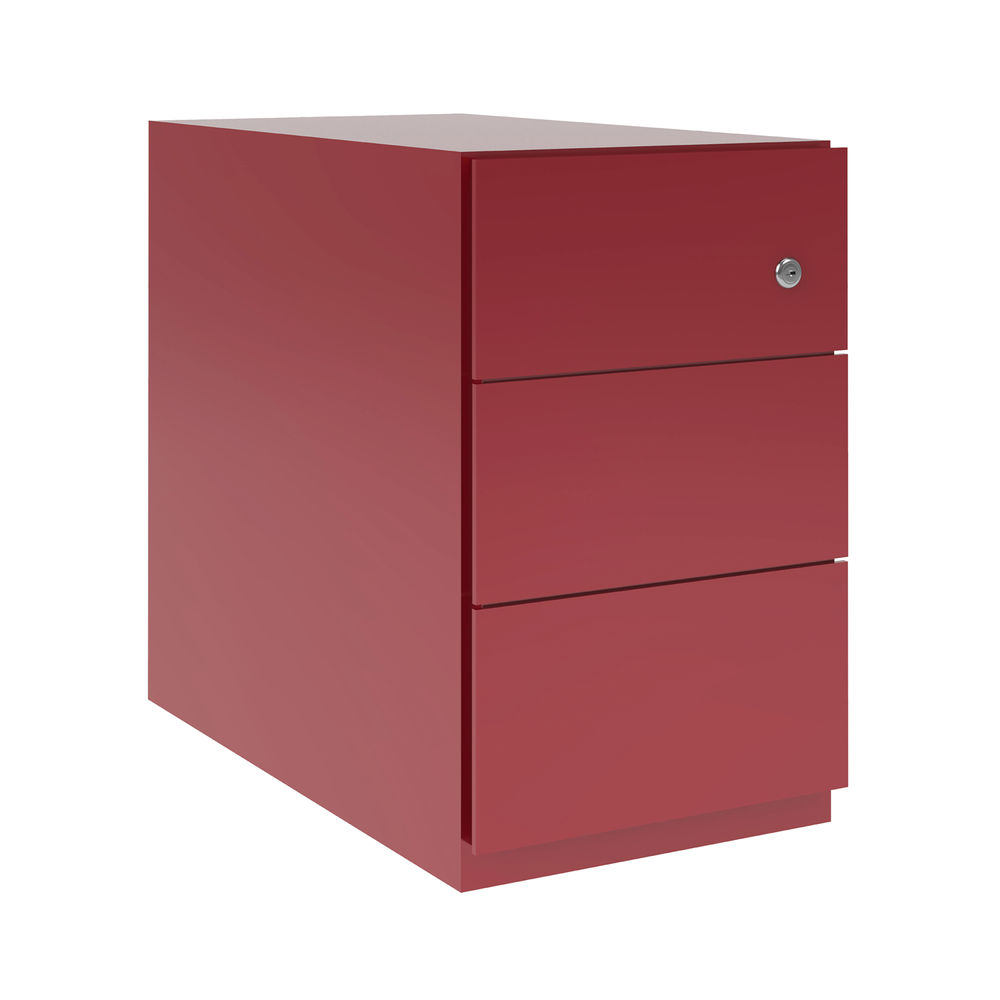 Bisley Note Pedestal 3 Stationery Drawer 300x565x495mm Cardinal Red