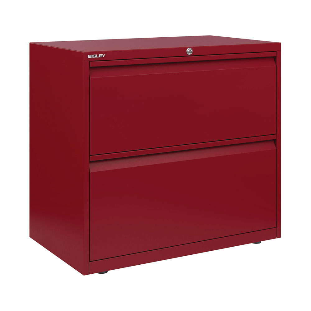 Bisley Essentials Cardinal Red 2 Drawer Side Filing Cabinet 800x718mm