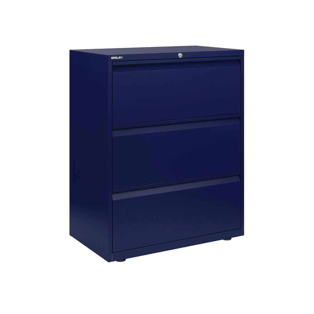 Bisley Essentials Blue 3 Drawer Side Filing Cabinet 800x1000mm