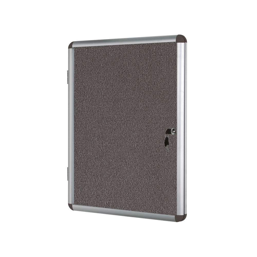 Bi-Office Enclore Felt Indoor Lockable Glazed Case 720x981x35mm Grey VT630103150