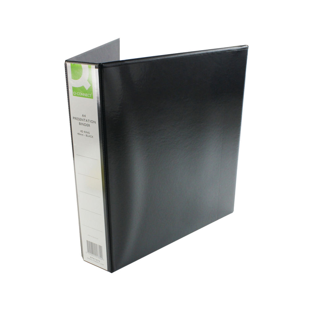 Q-Connect Presentation 40mm 4D Ring Binder A4 Black KF01332