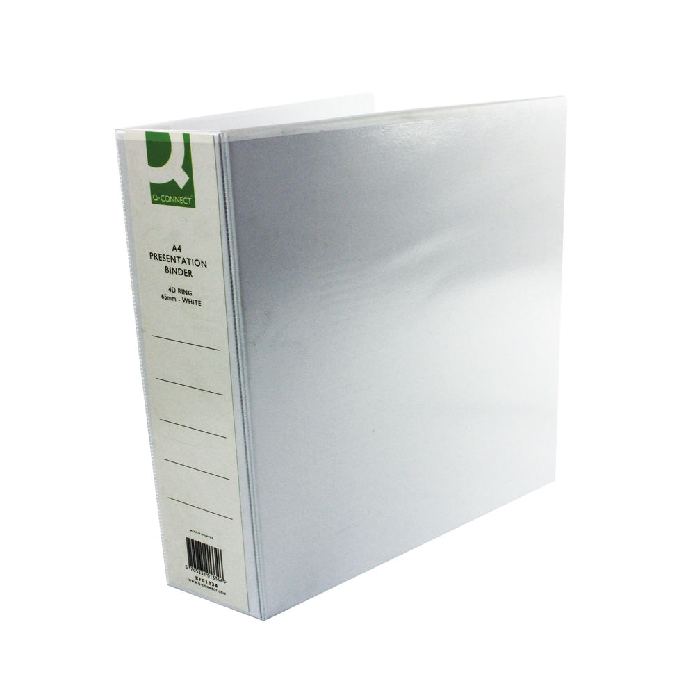 Q-Connect Presentation 65mm 4D Ring Binder A4 White (Pack of 6) KF01334Q