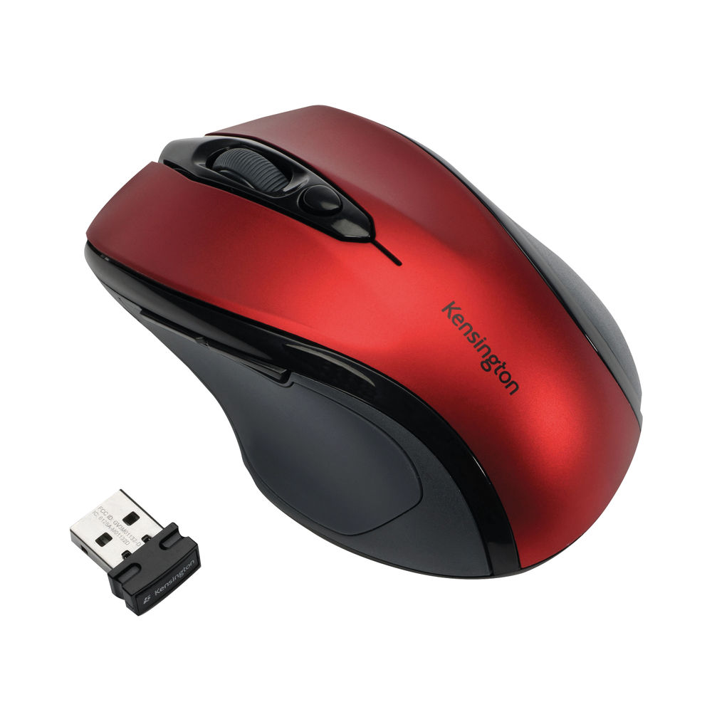 Kensington Pro Fit USB Wireless Mouse Mid-Size Red K72422WW