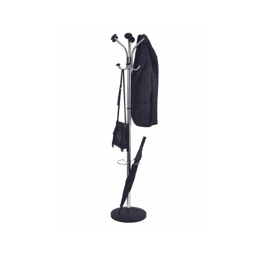 Alba Chromy Chrome and Black Coat Stand