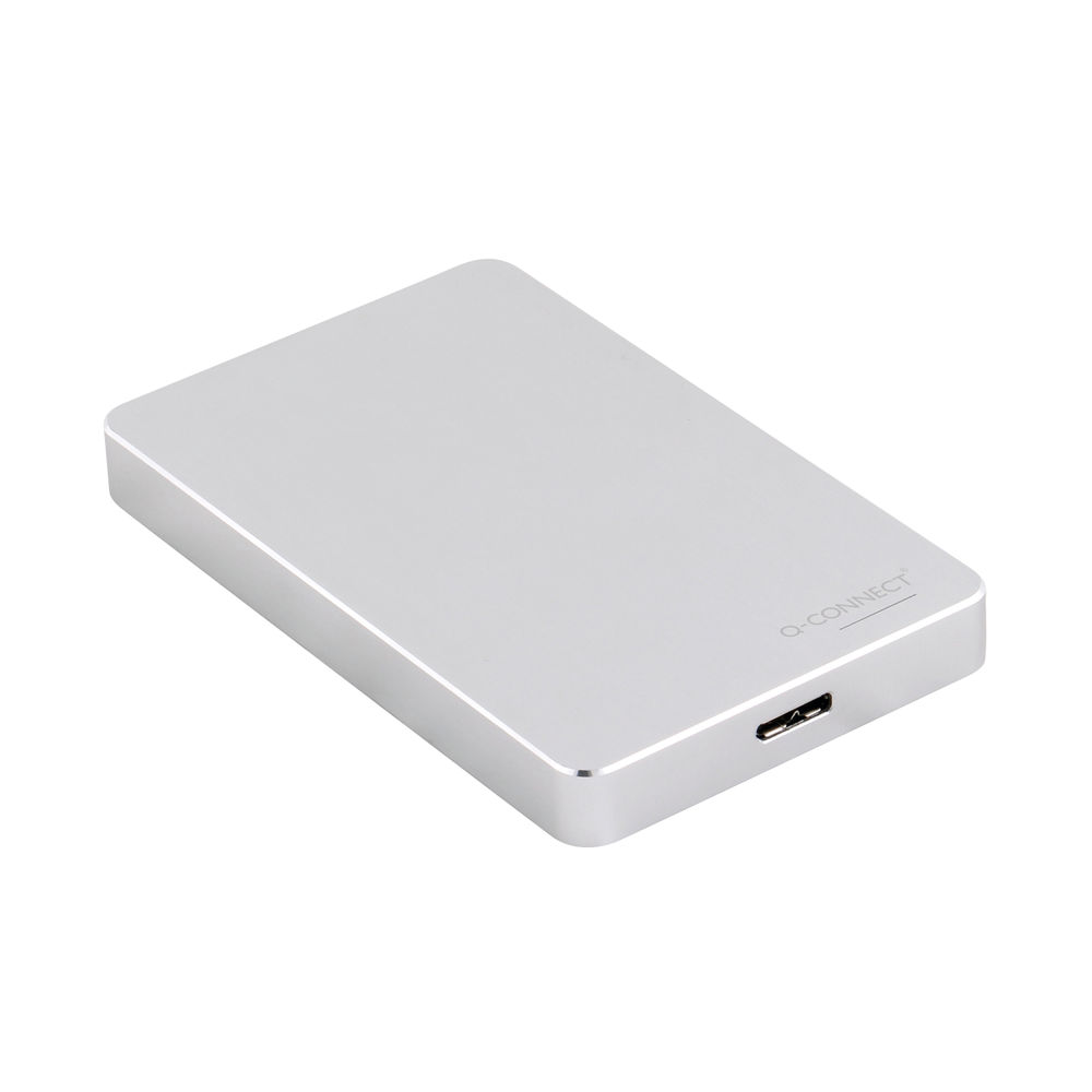 Q-Connect Portable External Hard Drive 1TB with USB Cable Silver