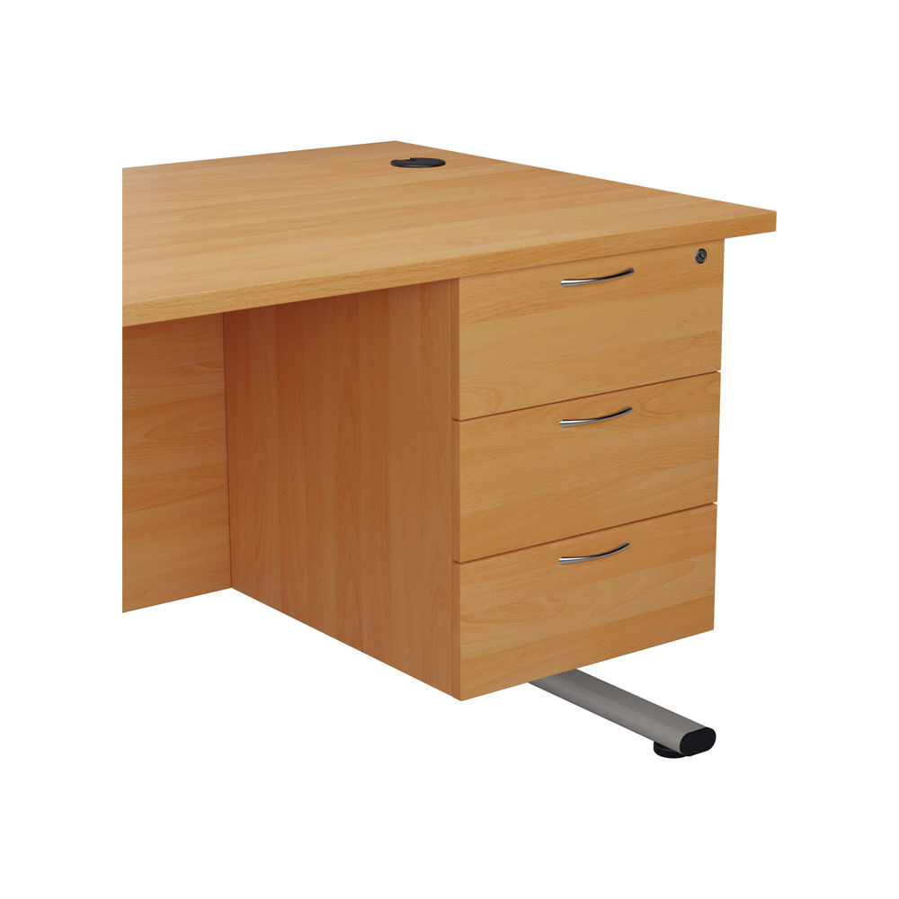 Jemini 655 Grey Oak 3 Drawer Fixed Pedestal