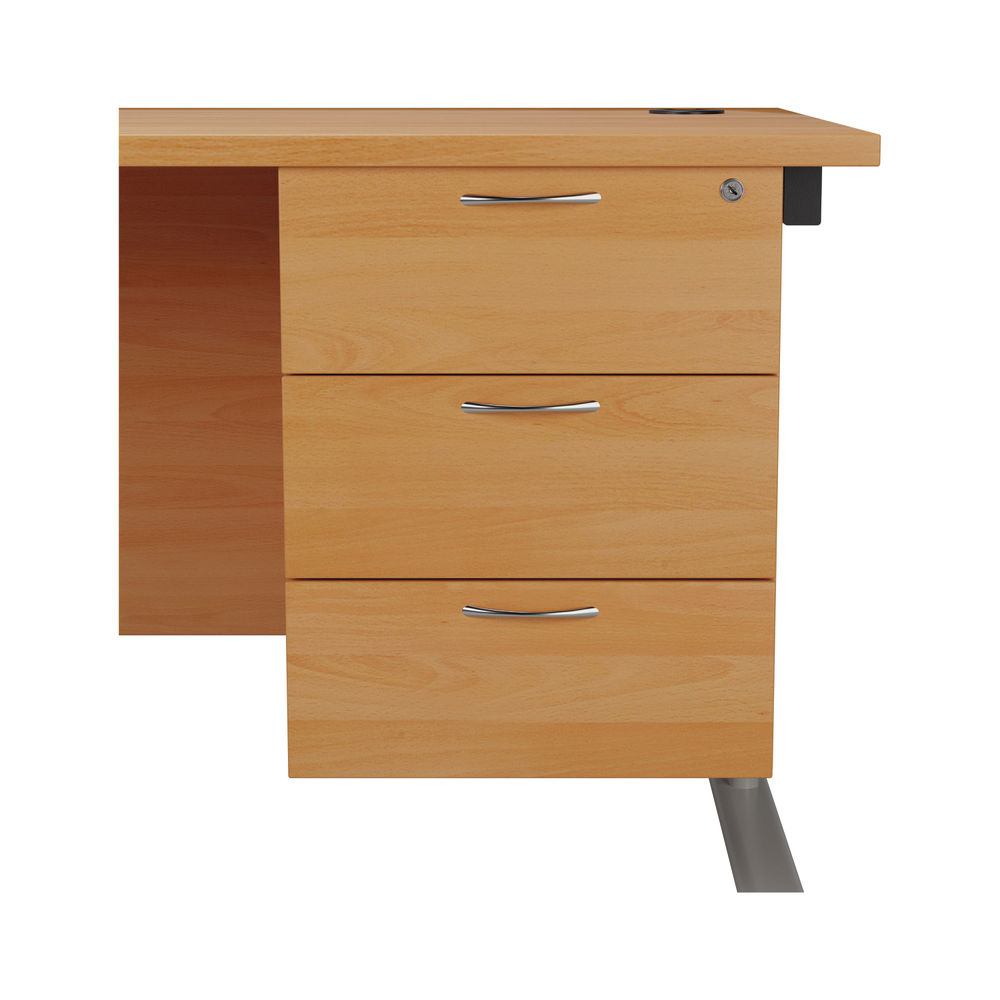 Jemini 655 Grey Oak 3 Drawer Fixed Pedestal