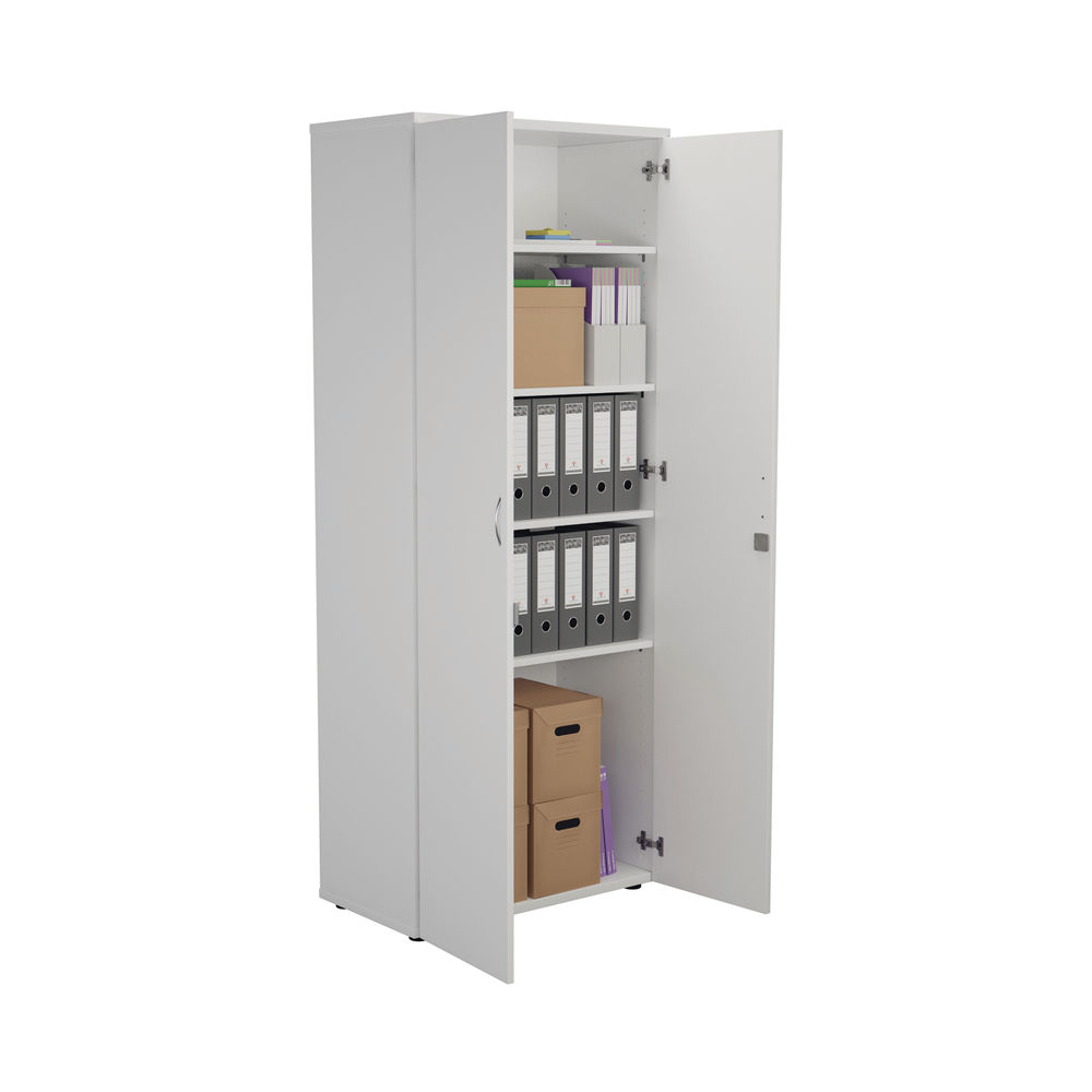 First H2000mm White Wooden Storage Cupboard