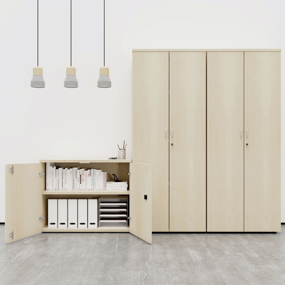 First H2000mm White Wooden Storage Cupboard