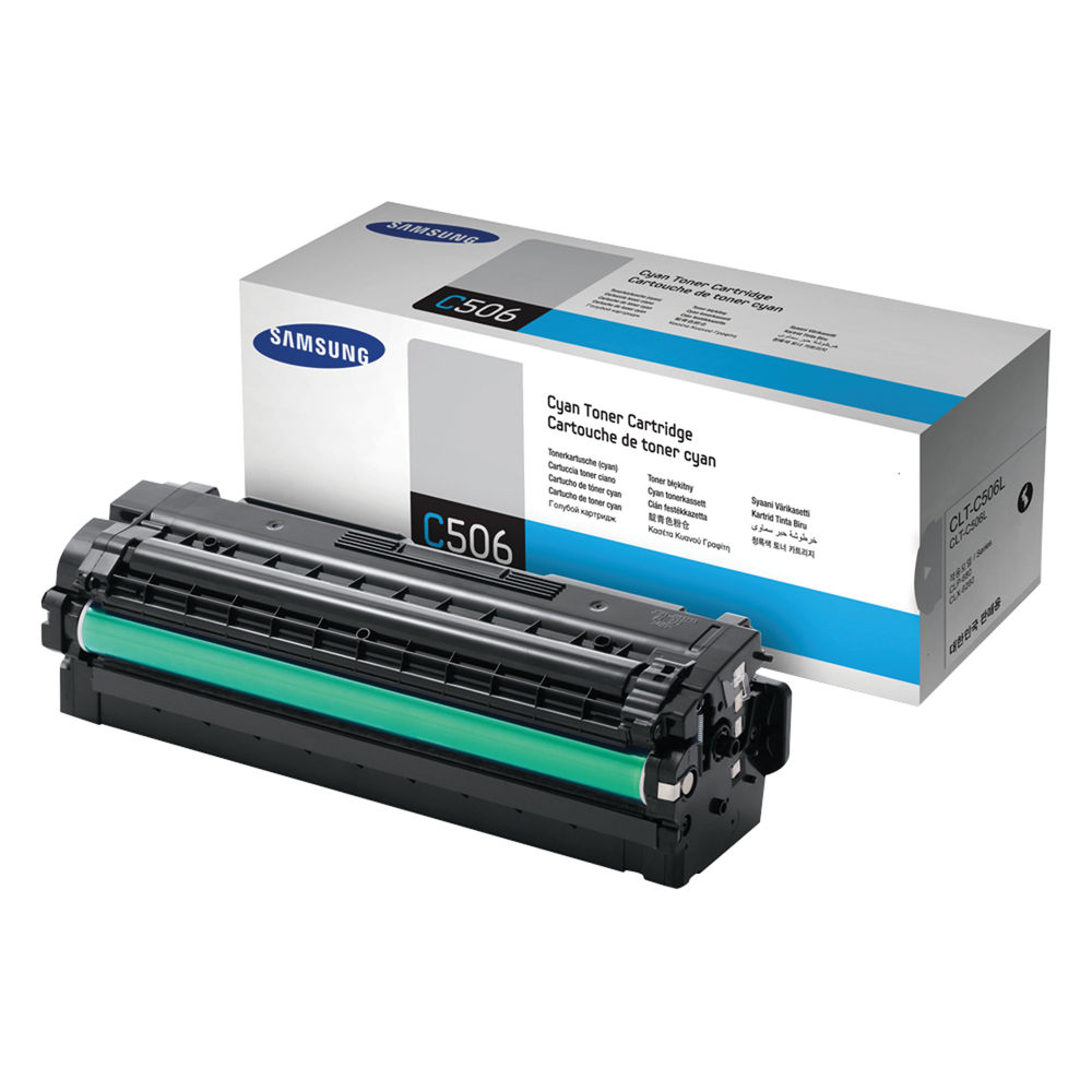 Samsung CLT-C506L High Yield Cyan Toner Cartridge | SU038A