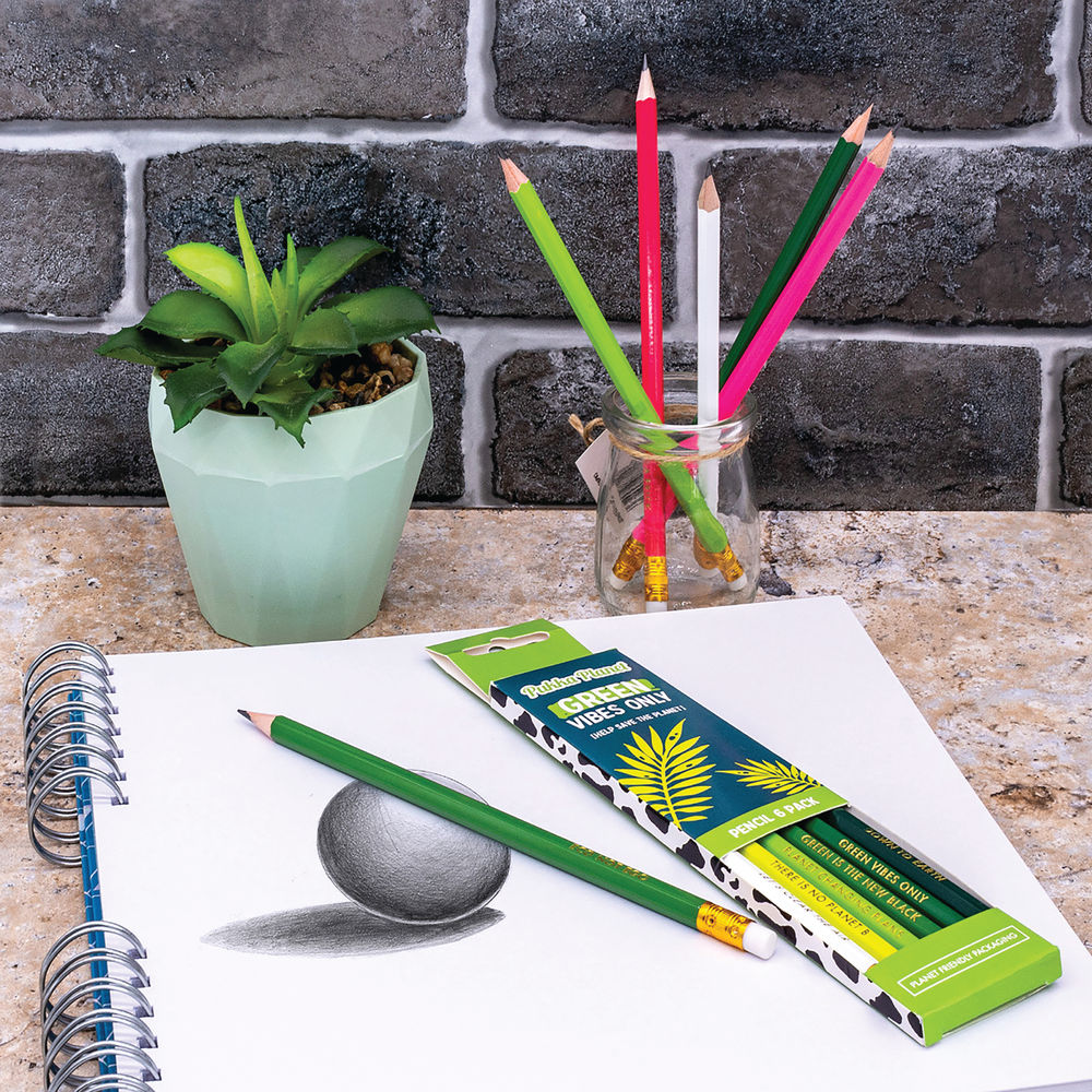 Pukka Planet Green Vibes HB Pencils (Pack of 6)