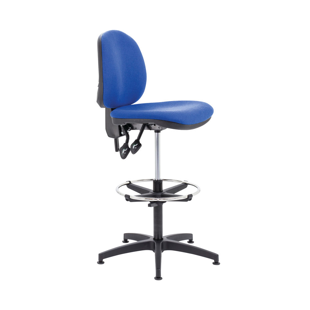 Arista Blue Adjustable Foot Rest Draughtsman Chair
