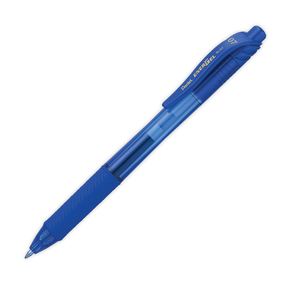 Pentel Hybrid Gel Retractable Blue Pens (Pack of 12)