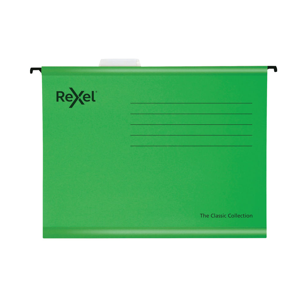 Rexel Classic Foolscap Green Suspension File (Pack of 25)