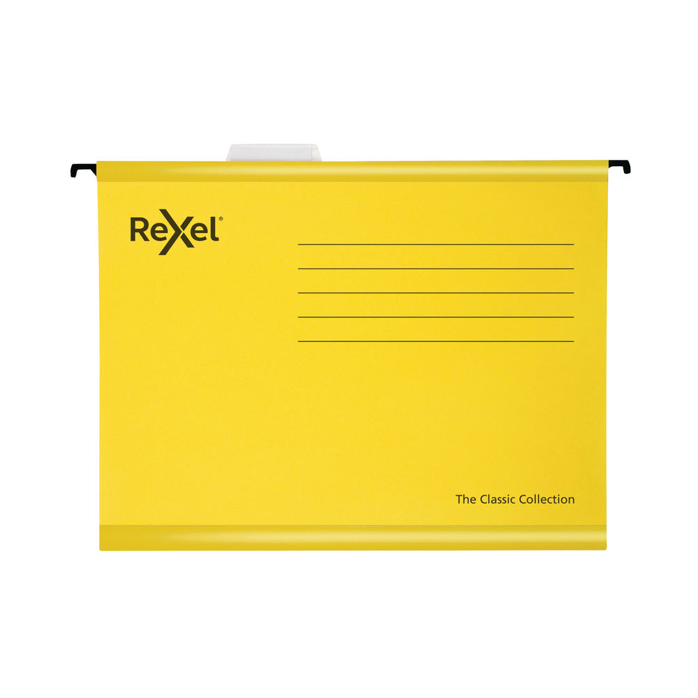 Rexel Classic Foolscap Yellow Suspension File (Pack of 25)