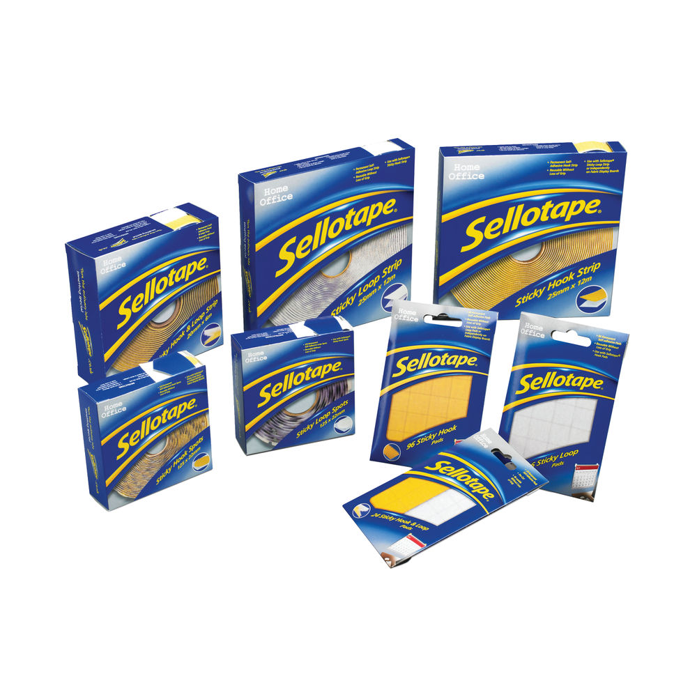 Sellotape Sticky Hook and Loop Pads (Pack of 24)