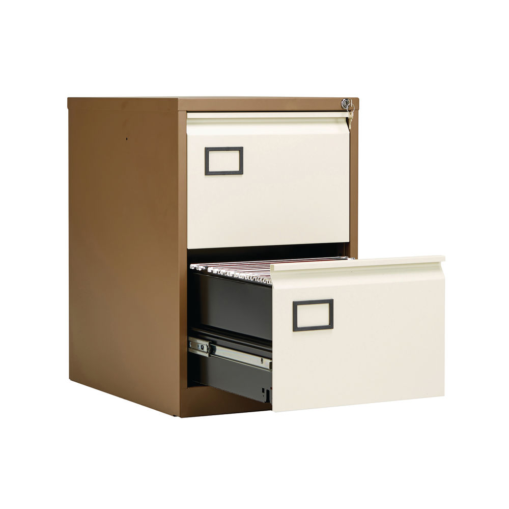 Jemini H711mm Coffee/Cream 2 Drawer Filing Cabinet