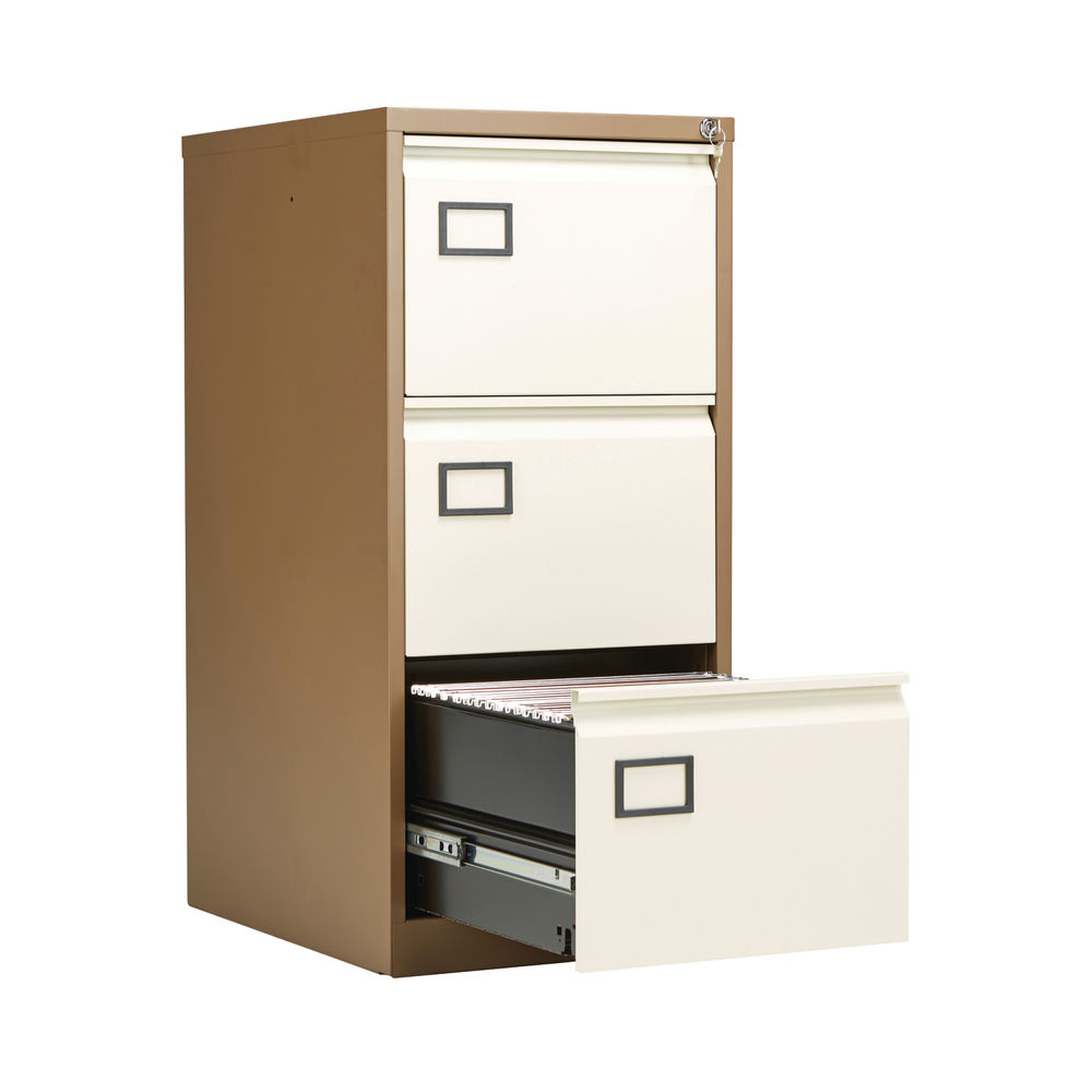 Jemini H1016mm Coffee/Cream 3 Drawer Filing Cabinet