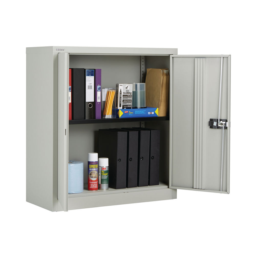 Jemini 1000mm Grey 2 Door Stationery Cupboard