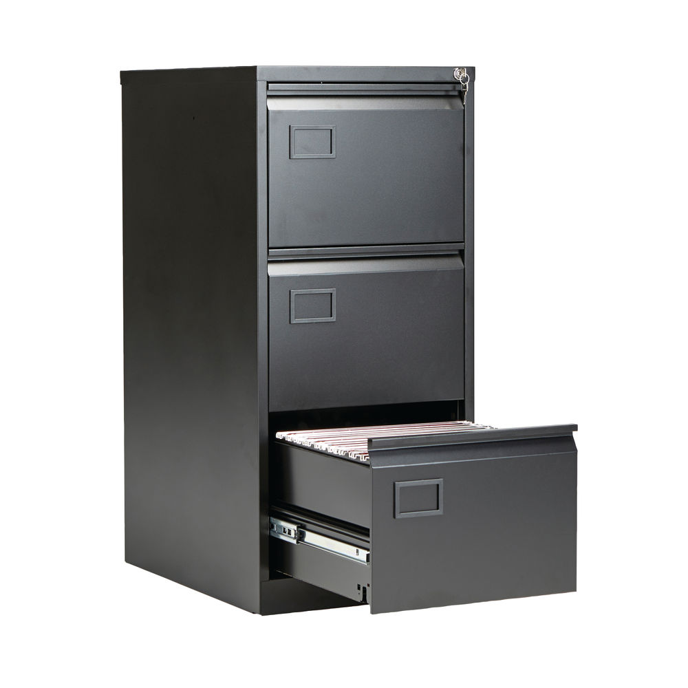 Jemini H1016mm Black 3 Drawer Filing Cabinet