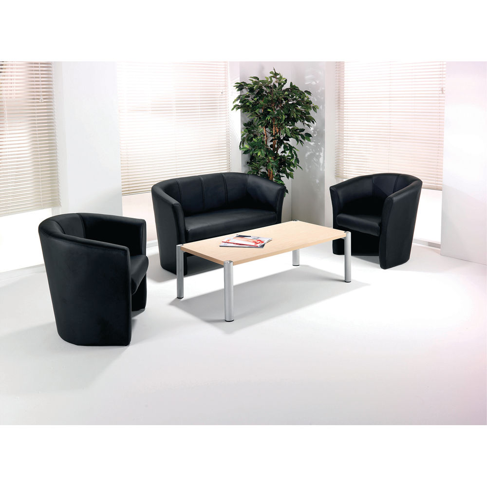 Avior Black Vinyl Tub Chair