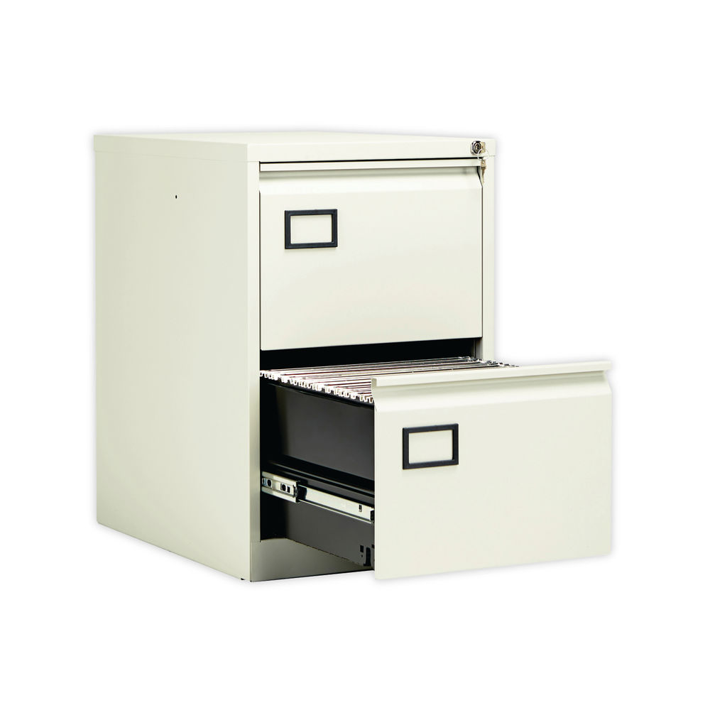 Jemini H711mm White 2 Drawer Filing Cabinet Lockable