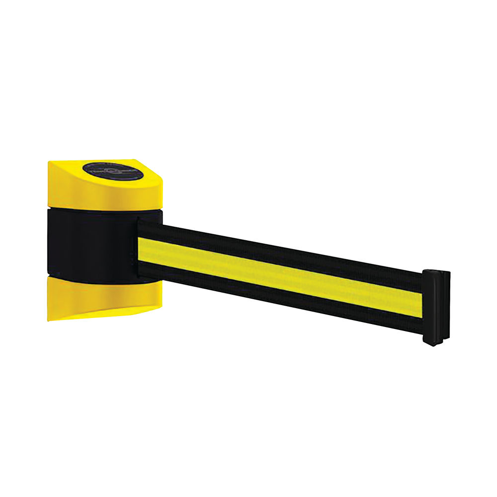 VFM Black /Yellow Wall Mounted Retractable Barrier 4.6m 309834