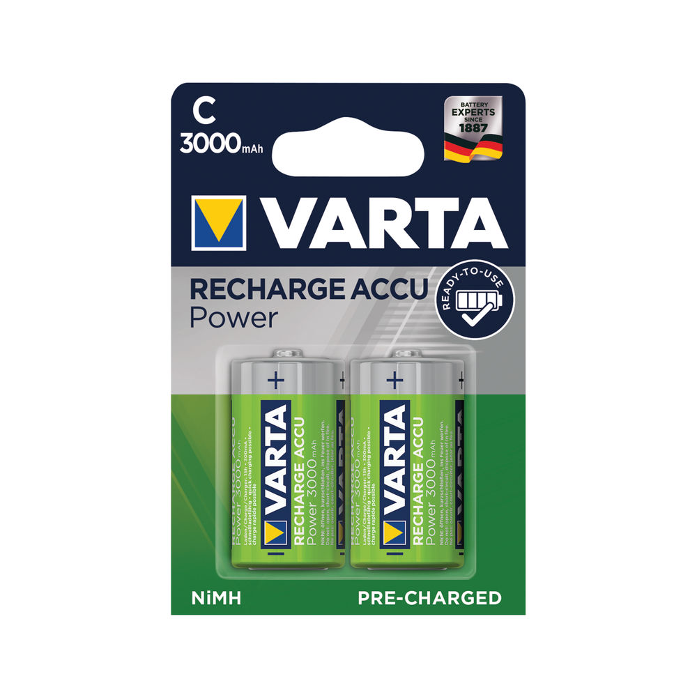 Varta C Rechargeable Accu Battery NiMH 3000 Mah (Pack of 2) 56714101402