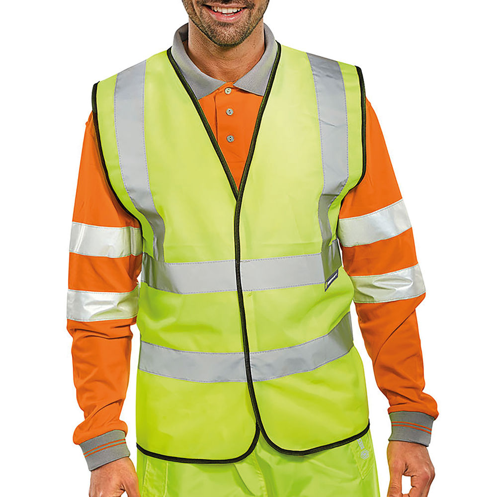 Beeswift High Visibility Waistcoat Full App G Saturn Yellow 2XL WCENGXXL