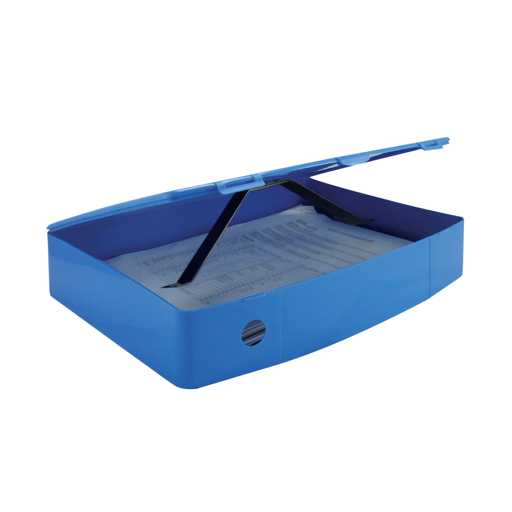 Q-Connect Polypropylene PolyBox File Foolscap Blue